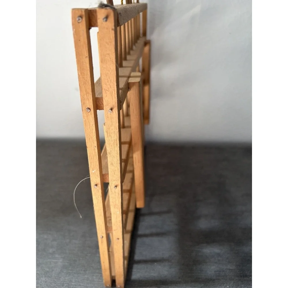 Johnny Buttons Spool Wood Thread Holder Hanging Rack Missing/Broken Spindles